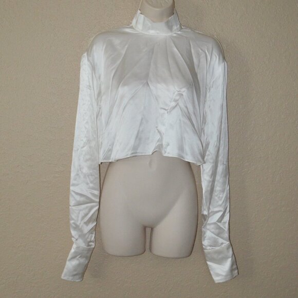 Sz S Sablyn Ivory Cropped Long Sleeve Blouse - Picture 1 of 6